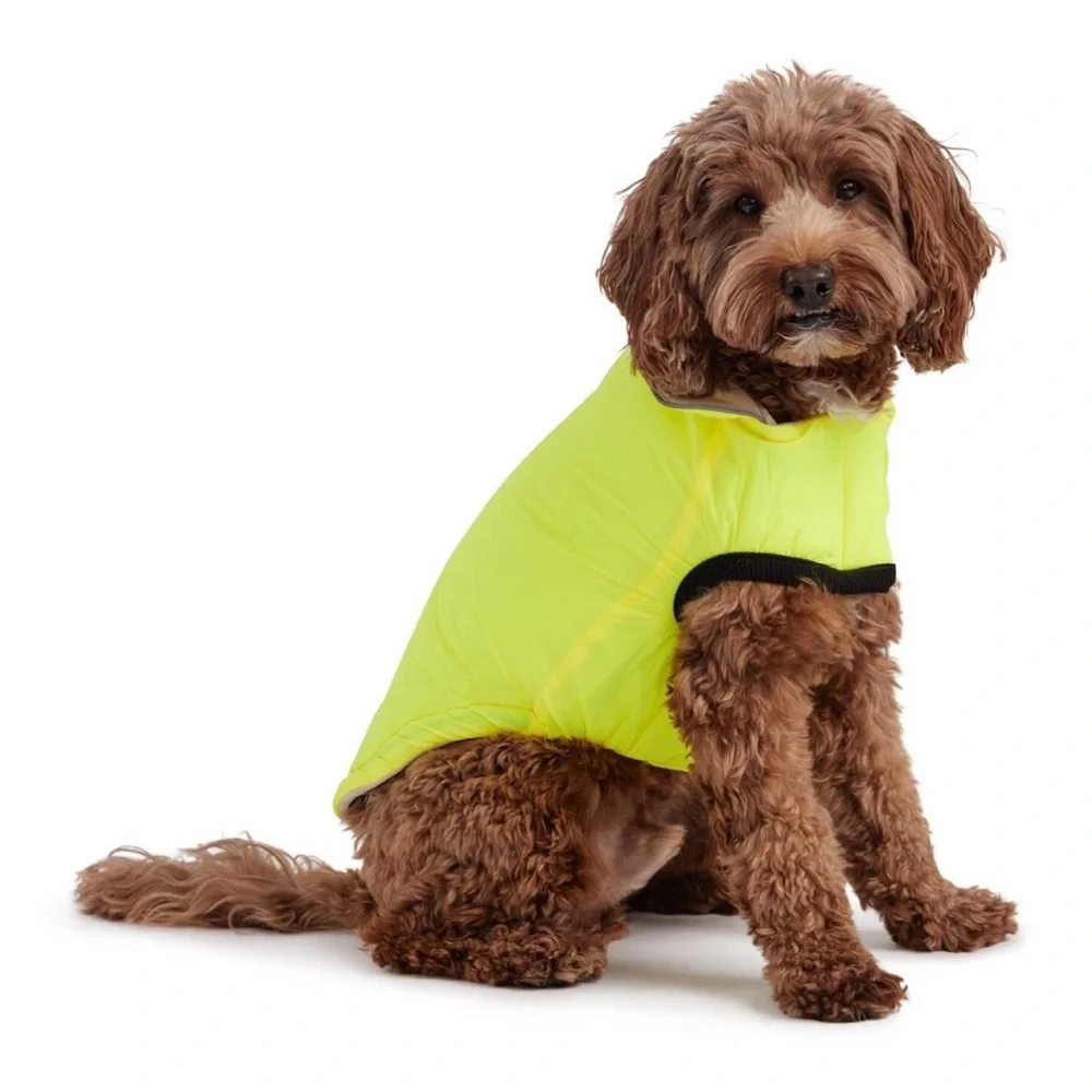 GF PET Reversible Chalet Dog Jacket Large Tan Yellow Reversible